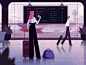 At the airport planes background flat vector design explainer video animation airplane characters illustration airport