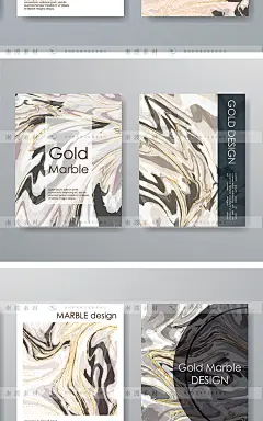 金边金色大理石纹理EPS矢量艺术封面设计海报背景包装平面AI素材