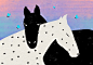 horse, horses, horses hugging, butterflies, poster, horse print, illustration, лошади, постер,
