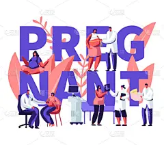 孕妇在医生预约在诊所概念。体检， 健康怀孕， 医疗保健， 超声波， 产妇.海报， 横幅， 传单， 小