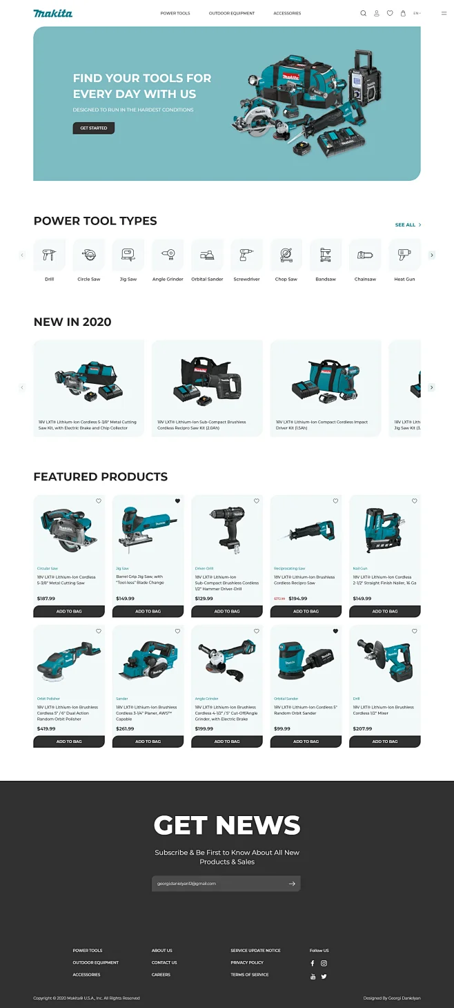 Makita tools website redesign concept 