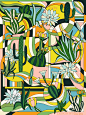 patterndesign scarf design textile Fashion  Style ILLUSTRATION  illustrations cactus desert Landscape