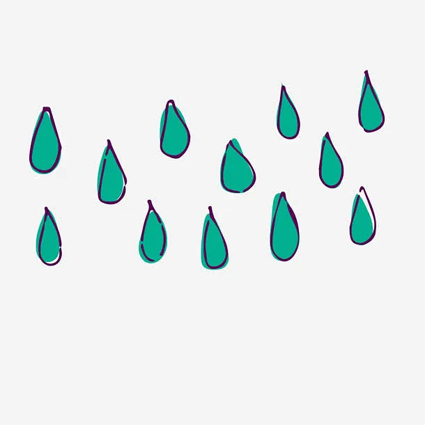卡通雨点免抠素材 png素材-花瓣网