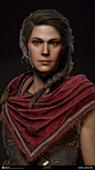 Alexios/Kassandra Outfit - Mercenary, Sabin Lalancette : This result was an excellent team effort in delivering an iconic outfit for the visual signature of the game.
Body, head, helmet, holster, sandals  - Sabin Lalancette
Hair - Stéphanie Chafe - https: