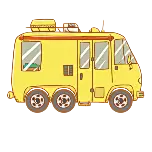 旅行车简约手绘动态贴纸