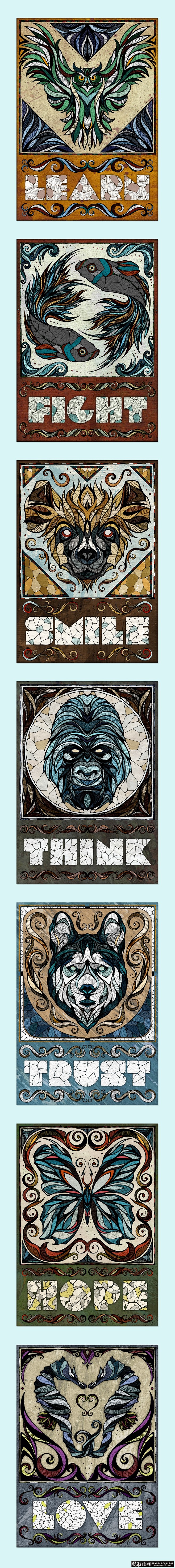 
插画/手绘 墙画稿 老鹰 金鱼 考拉 ...