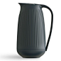 The Hammershøi thermos jug from Kähler is designed by Hans-Christian Bauer with a glass insert that holds the heat and a sealing screw cap.