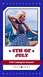 Simple Stars Pattern American Independence Day Festival Wishes Instagram Story