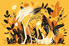 卡通狗狗贴纸动物扁平化插画
