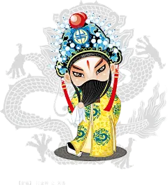 手绘卡通脸谱京剧戏剧人物免扣素材刘备