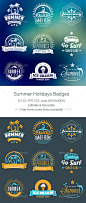 Summer Holiday Badges  - Badges & Stickers Web Elements