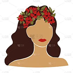 Portrait of a young beautiful woman with flowers i