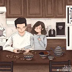 两个人那些甜蜜的小细节！ （插画 Dina Odess ） 「情感」 ​​​​