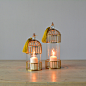 欧式简约浪漫婚礼铁艺金色鸟笼蜡烛台摆件 创意家居软装饰品摆设