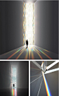 Tokujin Yoshioka - Rainbow Church (2010), a window installation of 500 crystal prisms refracting light