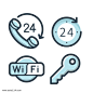 24小时服务wifi钥匙矢量元素图标