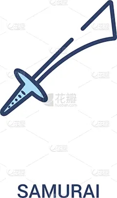 日本武士,概念,计算机图标,成一排,简单,两个物体,可爱的,传统,忍者