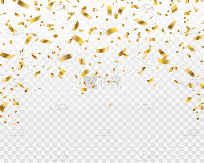 golden confetti falling gold foil ribbons flying素材-花瓣网