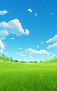 草地蓝天白云壁纸