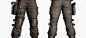 Close-up of the trouser details on the game-ready 3D bad guy character model, featuring high-quality 16K texture maps and designed in Uncharted style.