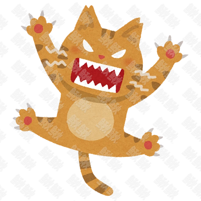 抓狂疯狂暴怒的小猫猫咪手绘卡通插画手绘png儿童插画免扣素材1-花瓣网