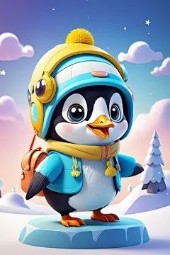 南极企鹅可爱甜心小动物模型图片