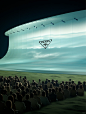 Prada在温室大棚弄了场3D虚拟时装秀场.....