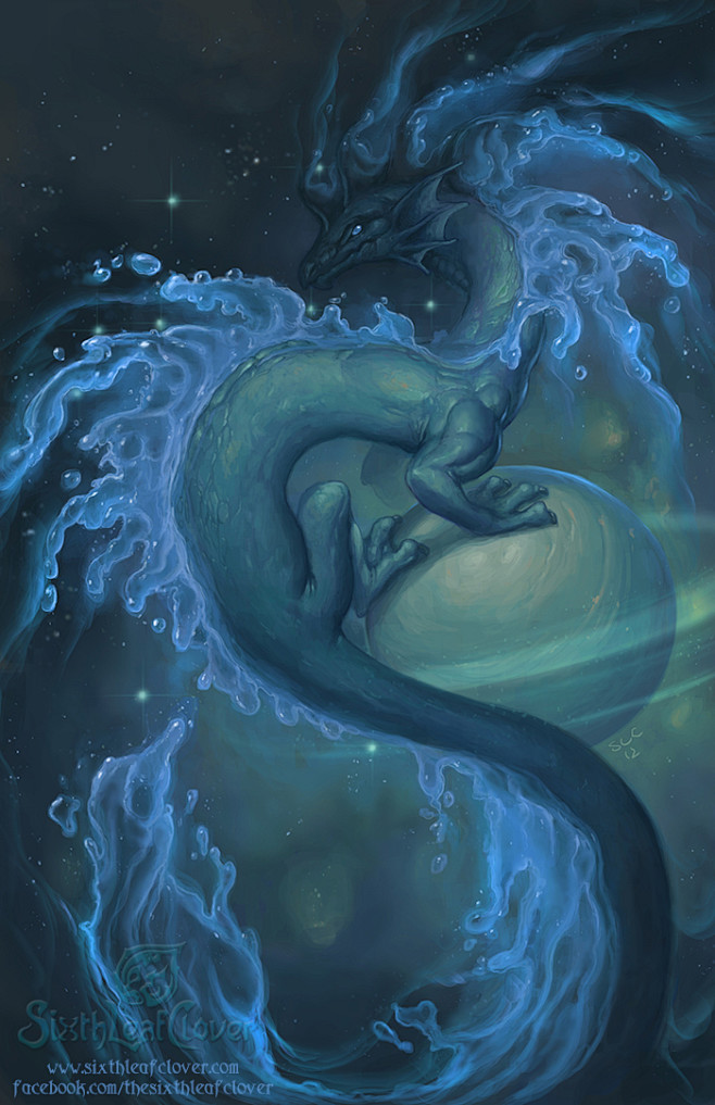 Zodiac Dragon . Aqua...