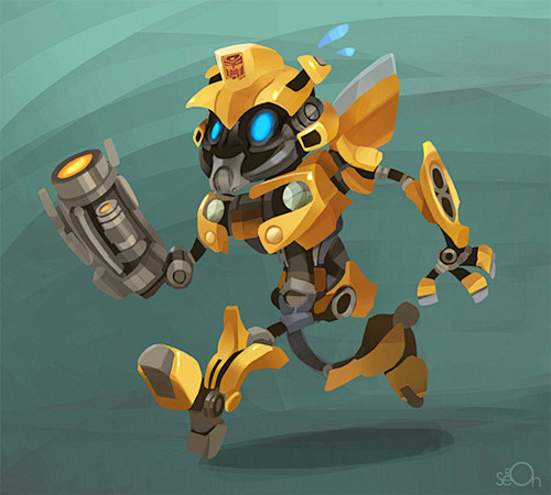 22:59:08变形金刚人物插画作品欣赏:大黄蜂(4)q版-机甲/机械/射击类