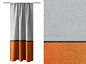 ST - These colorblock curtains go with the color scheme and are for sale on Etsy.  They could also be made easily enough.