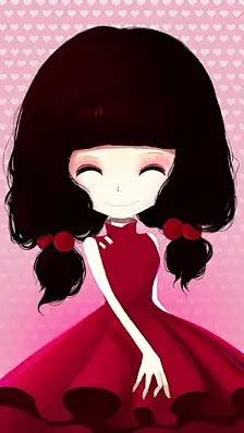 花花姑娘。插画。壁纸。头像。樱桃姑娘。樱桃花语：纯情，高雅，别无所爱。