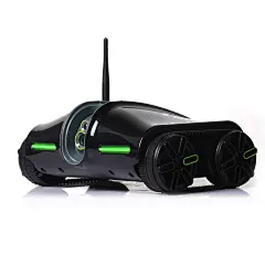 可以用iphone遥控的坦克，摄像头具有夜视功能，直接通过WIFI信号和手机或iPad等设备通讯。高富帅的玩具啊！