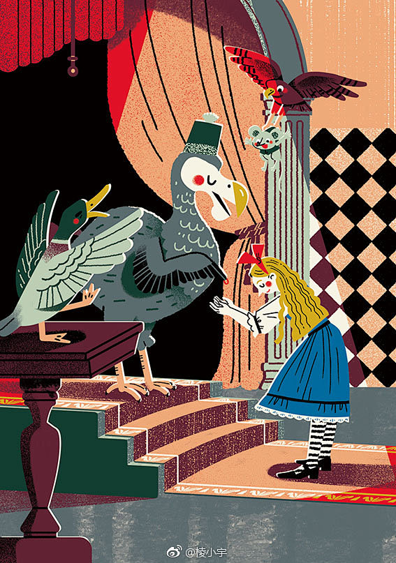 今年五月绘制的爱丽丝漫游奇境系列插图从美到美好巴士日记6767