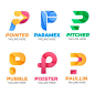 字母P，logo标志矢量图设计素材