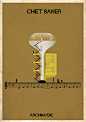 西班牙插画师 Federico Babina 的建筑插画新作品“ARCHIMUSIC”，将27首经典老歌转化成建筑，Babina 的这组作品从理性和感性两个层面探讨了音乐和建筑的紧密联系。（federicobabina.com）