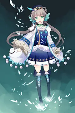 VOCALOID 洛天依 同人图 插画 壁纸 | 冰雪洛天依-烈焰乐正绫 | 半次元-第一中文COS绘画小说社区
