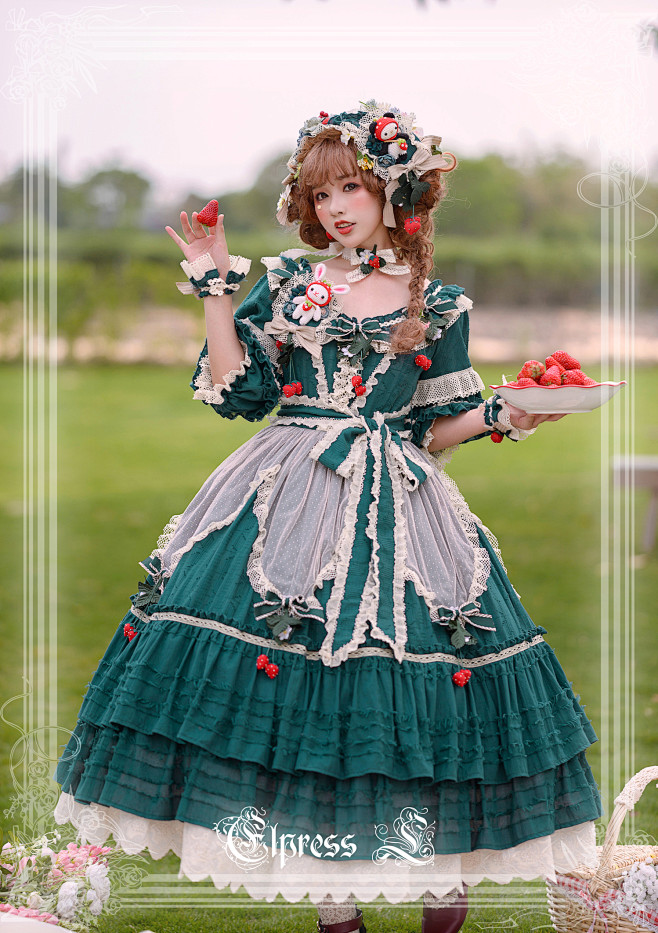 【现货】【Elpress L】~甜查理~原创OP连衣裙田园森系草莓 Lolita-淘宝网