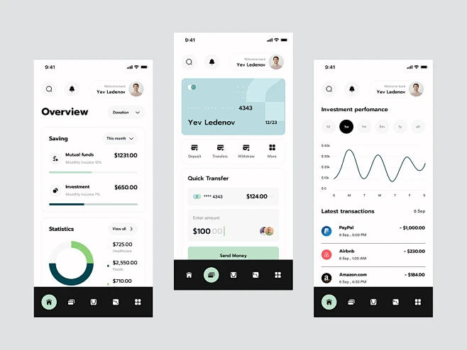 Analytics fintech app analytics app banking card clean dashboard ...