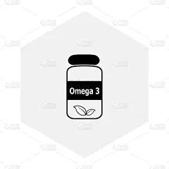 欧米茄3在瓶子矢量图标