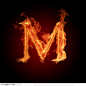 火焰特效创意图片-字母M