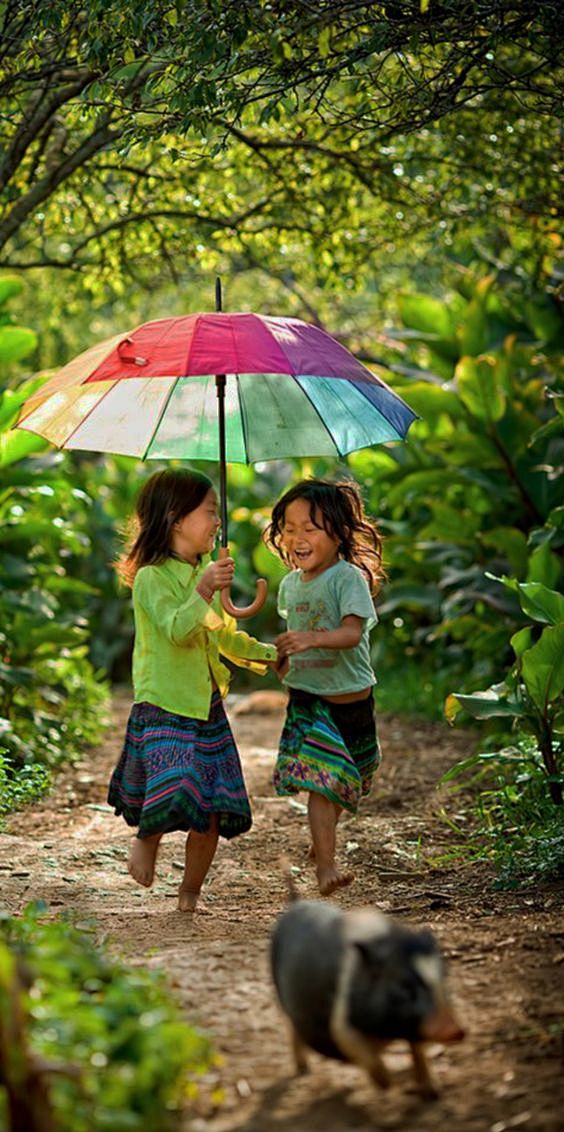 Two little girls in ...