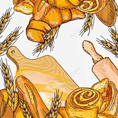 手绘面包边框