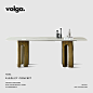 伏尔加丨岩板餐桌轻奢高端设计师款丨2米客厅长方形桌子吃饭家用