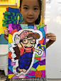 #儿童画##少儿美术##动漫课程# 平时没空去关注动漫班，今天来分享一个暑假动漫班的作品 2深圳·石岩 ​​​​