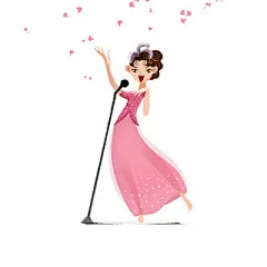 唱歌歌唱表演美女开心跳舞儿童插画元素png唱歌跳舞元素