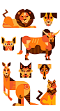 Flat animals study : Those illustrations were made by me as an animal anatomy adaptation study of flat design
