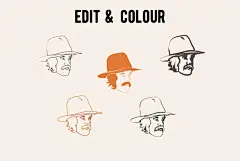 %name 手绘速写人物肖像线稿矢量素材合集包 hand sketched faces vector #2373886