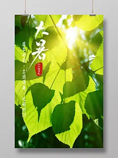 大暑创意简约商业海报设计模板二十四24节气