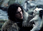 《权利的游戏》剧照，Jon Snow和白灵