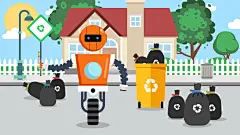 房子时尚创意高端垃圾分类矢量插画